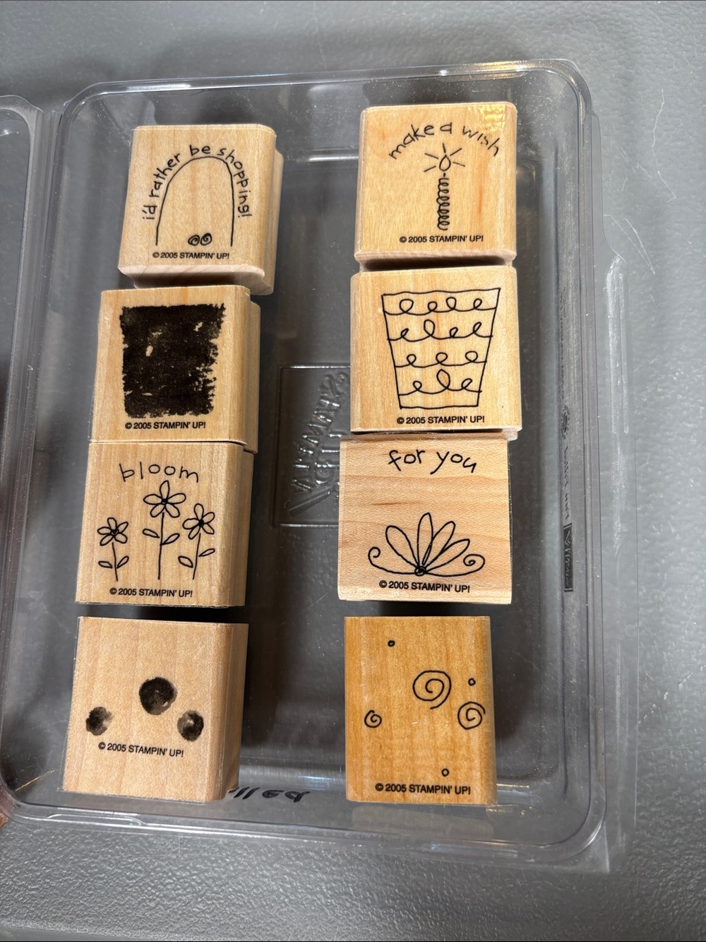 Stampin’ Up! Fun Filled 2005 Retired 8 Pc Wood Stamp Set Complete